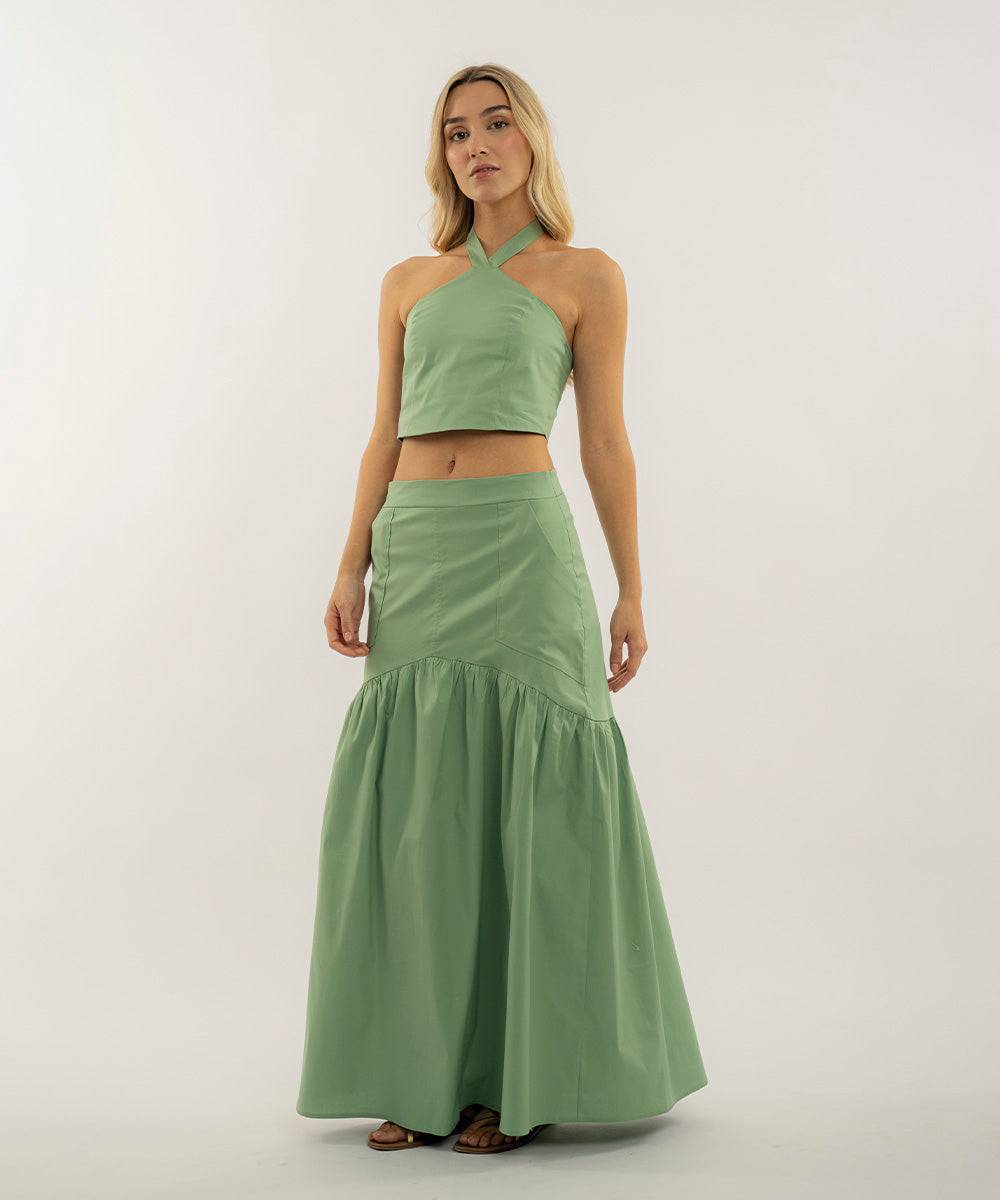 Falda Bolsillos Parche Verde Menta Faldas Para Mujer | Ticket Store Colombia 4