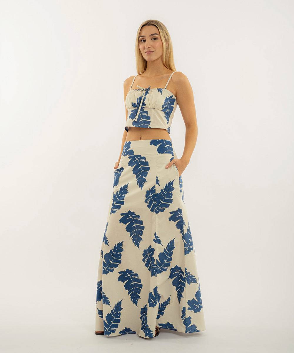 Falda Larga Con Nesgas Azul Profundo Faldas Para Mujer | Ticket Store Colombia 4