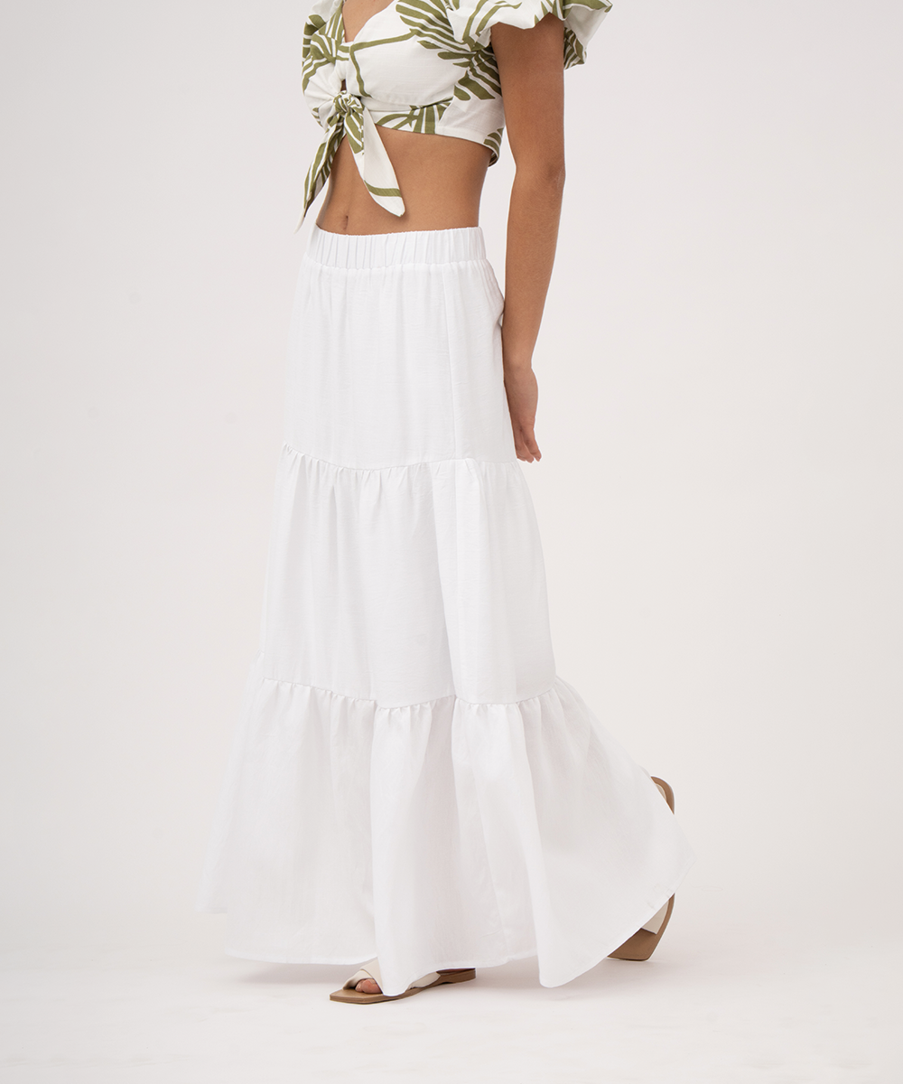 Falda larga de tiempos BLANCO