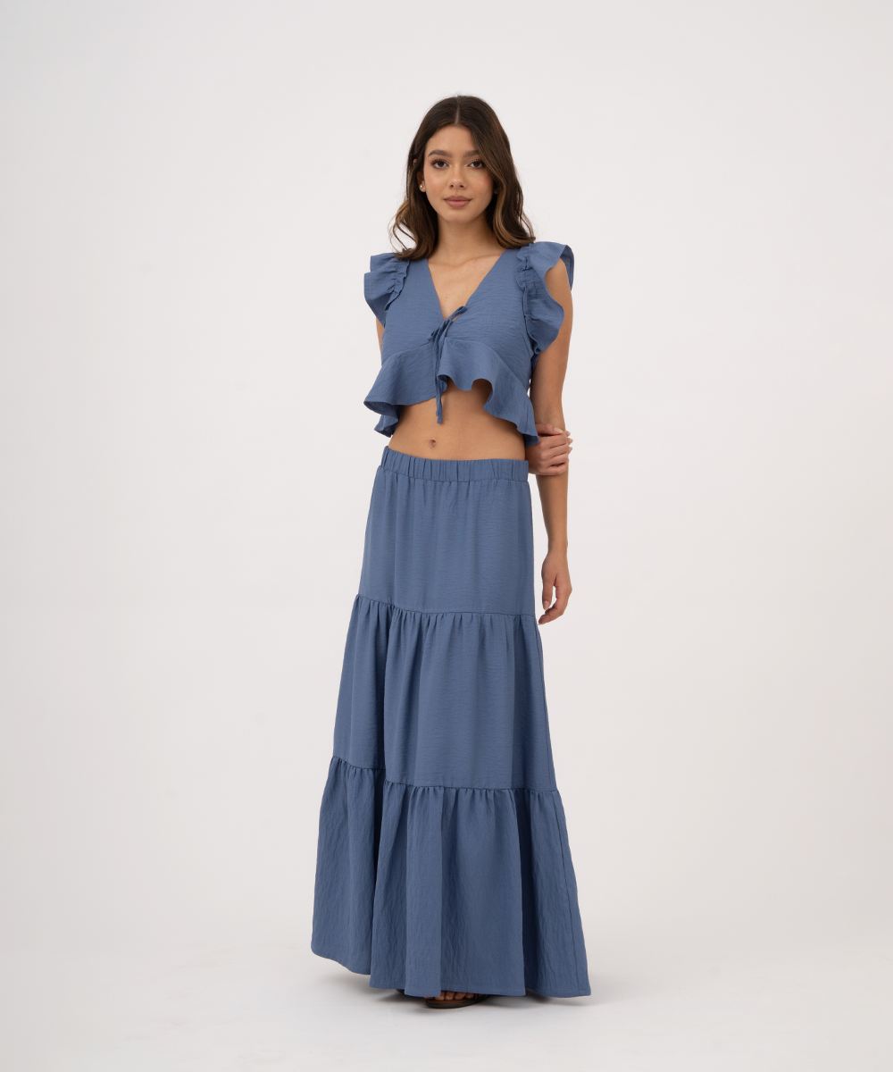 Falda larga de tiempos AZUL