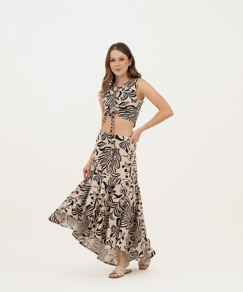 Falda bolero asimétrico NEGRO