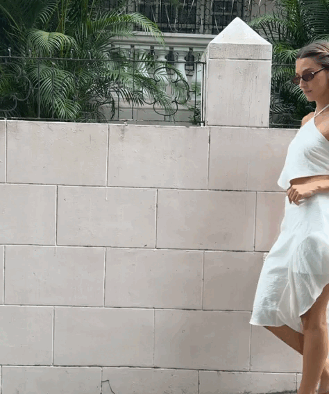 Falda asimétrica Blanco