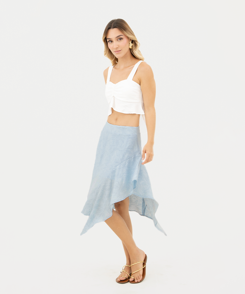 Falda asimétrica Azul Cielo