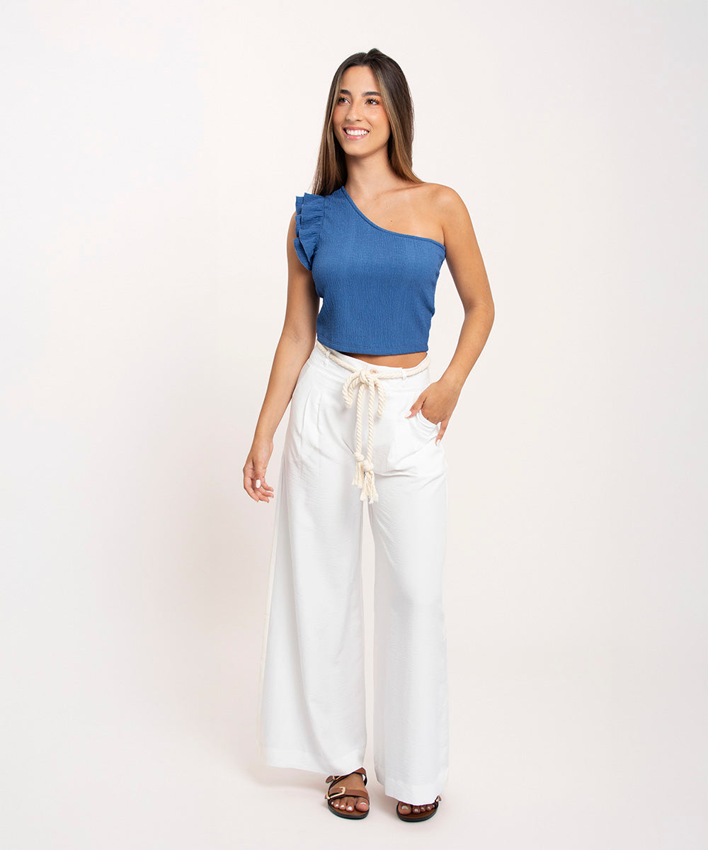 Pantalon con lazo BLANCO