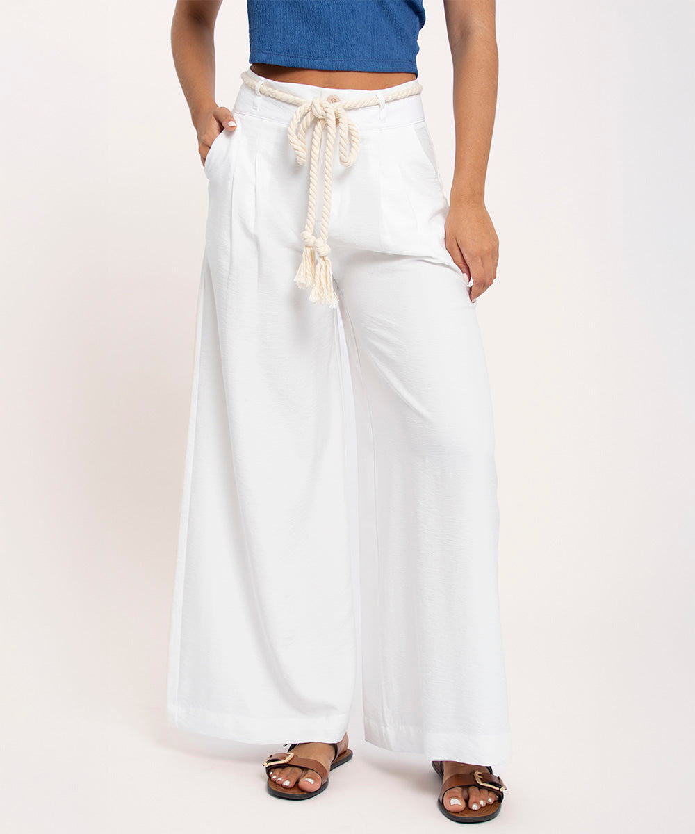 Pantalon con lazo BLANCO
