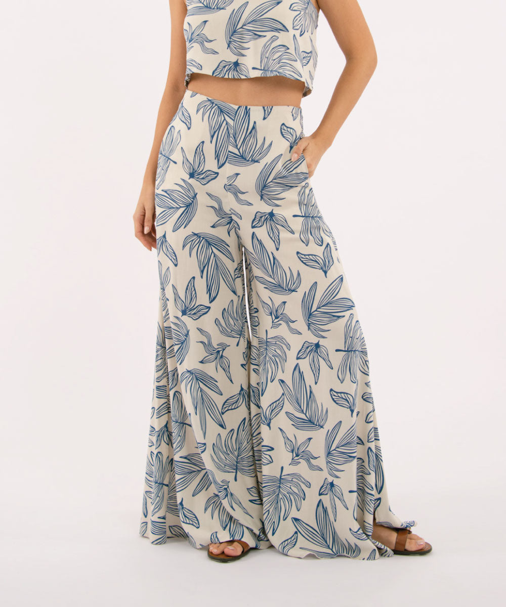 Pantalón Palazzo Aberturas AZUL PROFUNDO