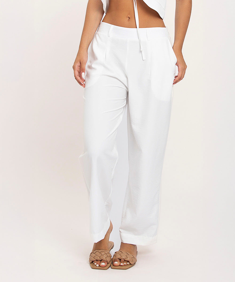 Pantalon bota recta BLANCO