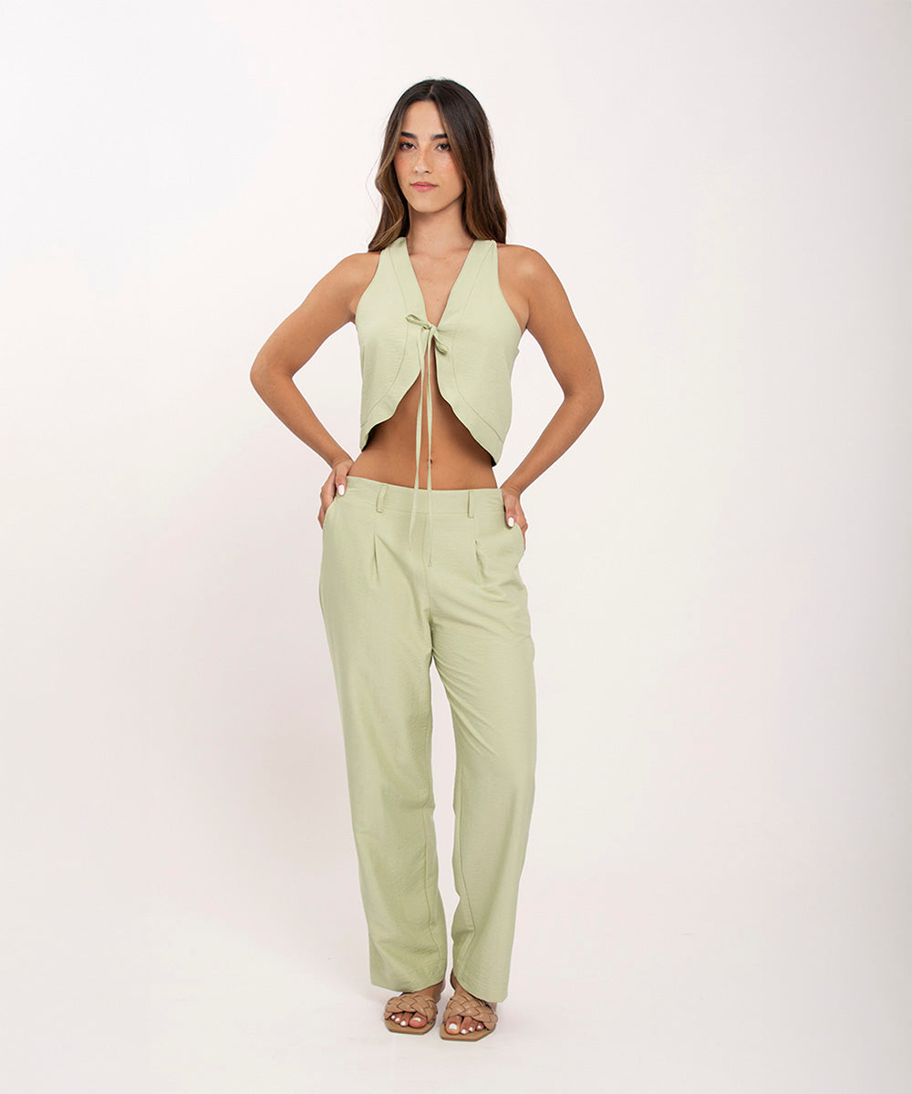 Pantalon bota recta VERDE MENTA