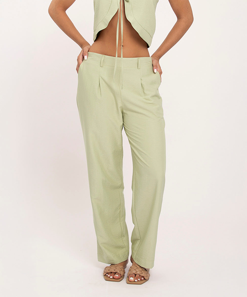 Pantalon bota recta VERDE MENTA