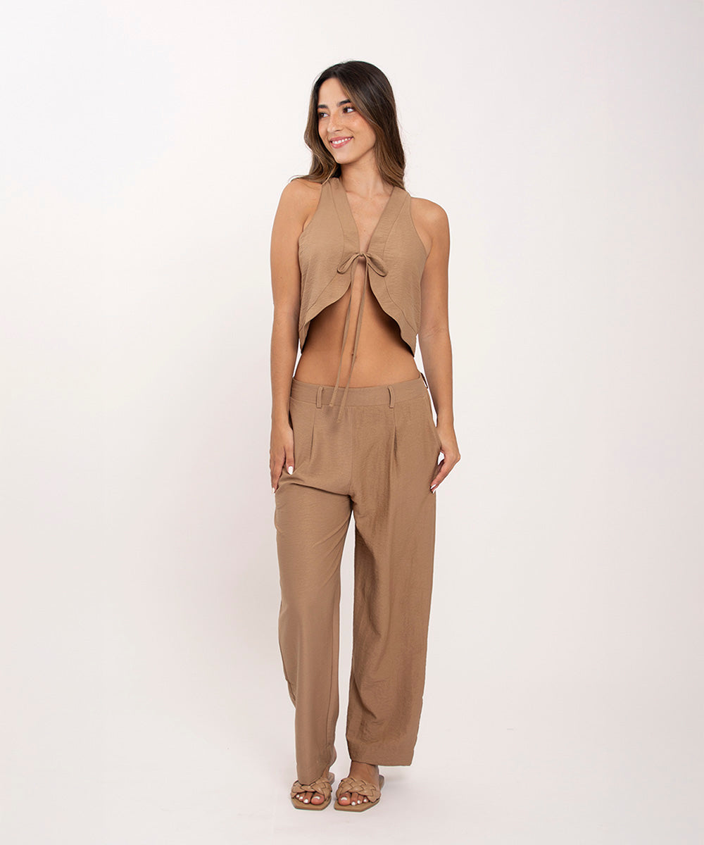 Pantalon bota recta CAMEL