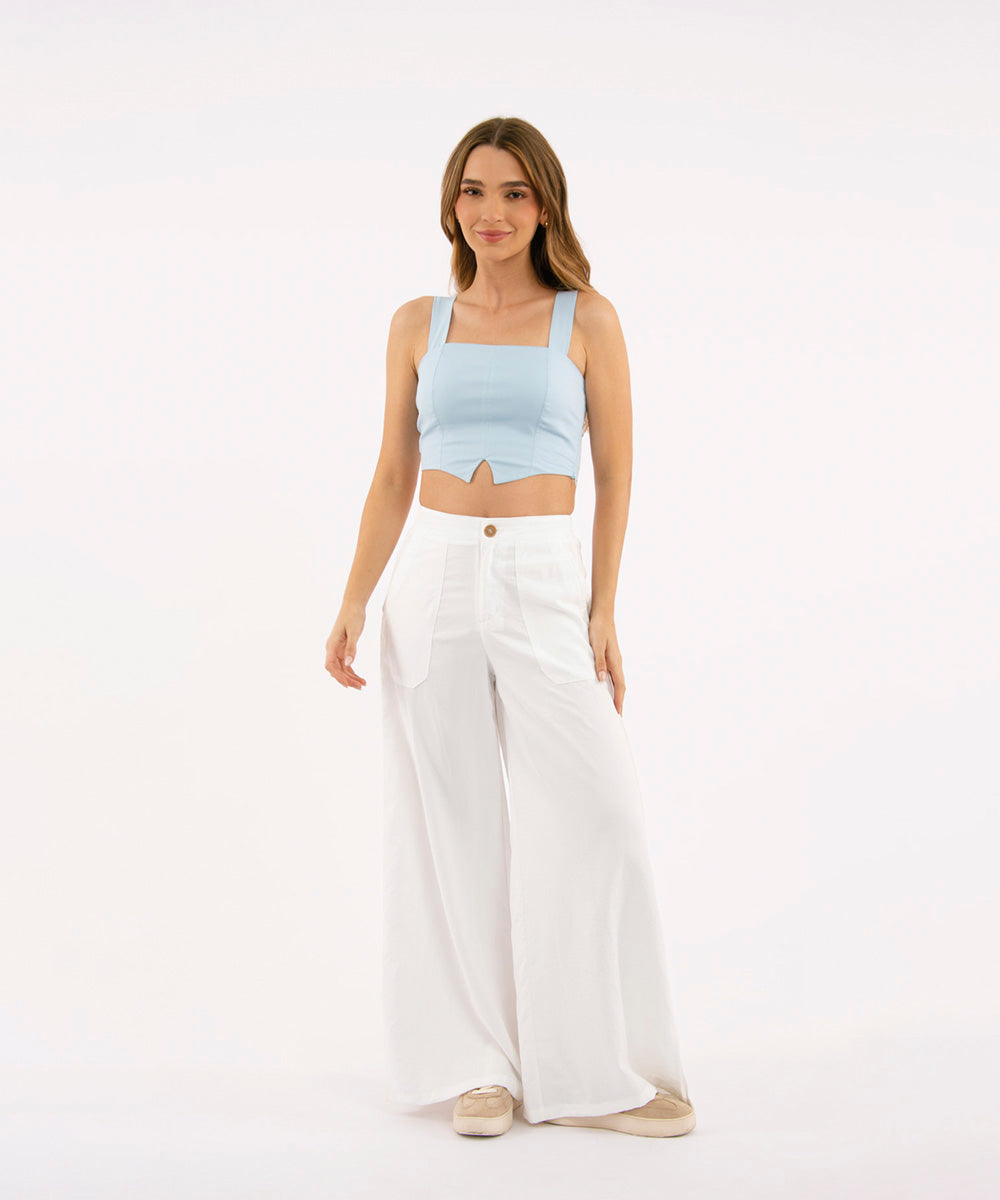 Pantalón Bota Ancha BLANCO