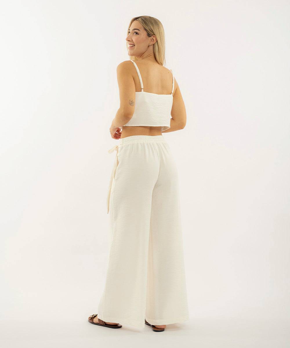Pantalon De Amarrar Marfil Pantalóns Para Mujer | Ticket Store Colombia 4