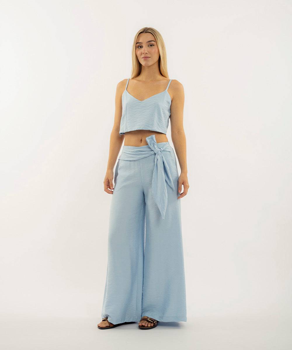 Pantalon De Amarrar Azul Cielo Pantalóns Para Mujer | Ticket Store Colombia 1