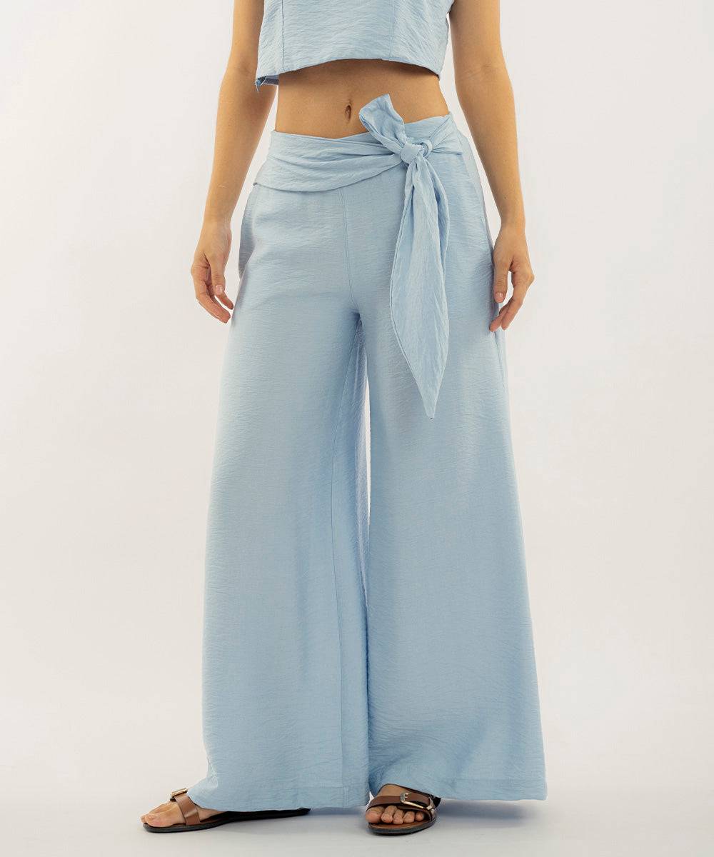 Pantalon De Amarrar Azul Cielo Pantalóns Para Mujer | Ticket Store Colombia 3