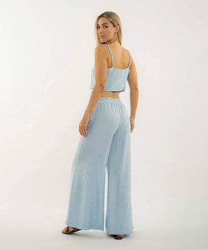 Pantalon De Amarrar Azul Cielo Pantalóns Para Mujer | Ticket Store Colombia 4