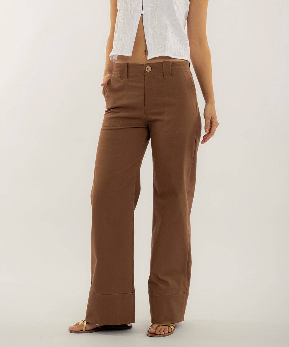 Pantalon Bota Recta Cortes Caramelo Pantalóns Para Mujer | Ticket Store Colombia 2