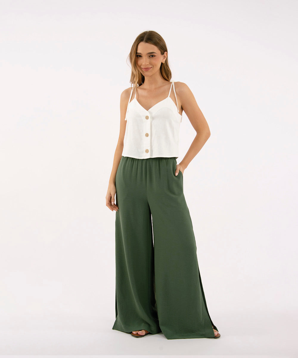 Pantalón Cintura Elástica VERDE ESMERALDA