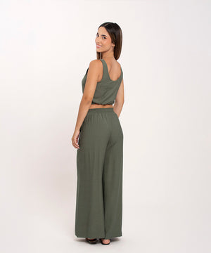 Pantalon Con Bolsillos Verde Selva (Militar) Pantalóns Para Mujer | Ticket Store Colombia 3