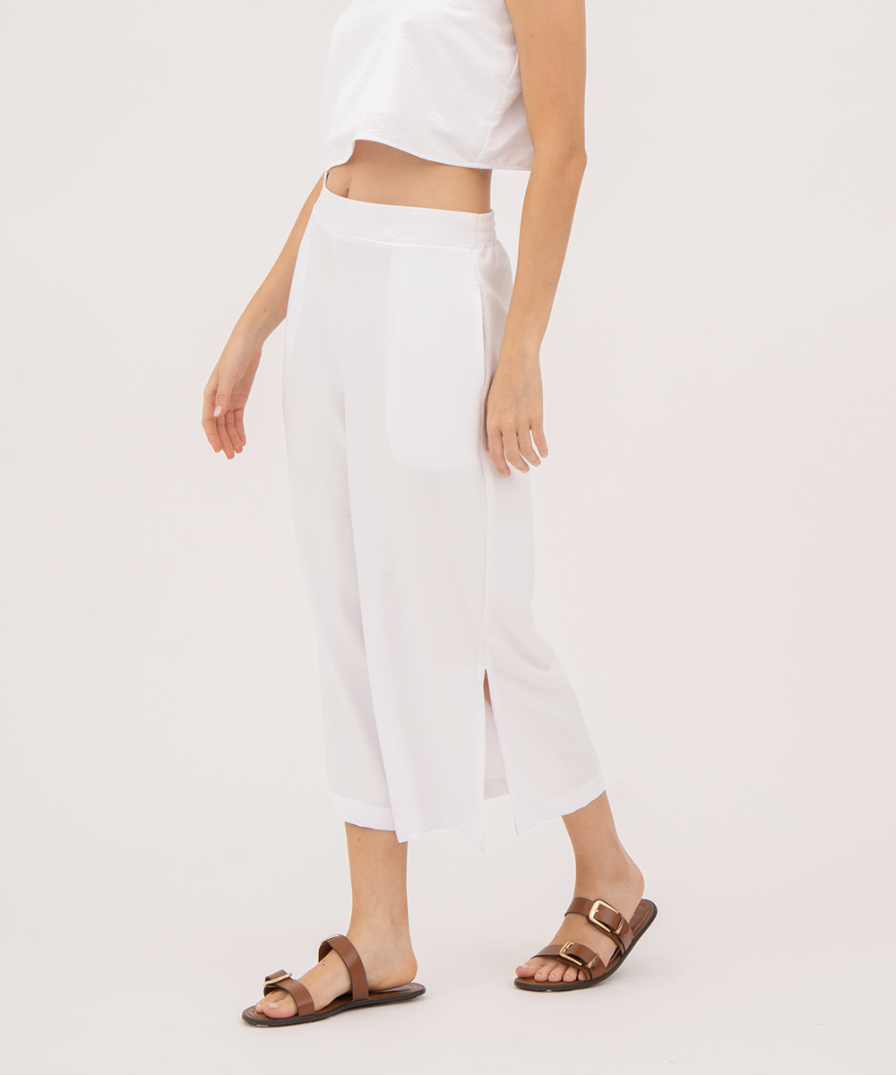 Pantalon Culotte aberturas BLANCO
