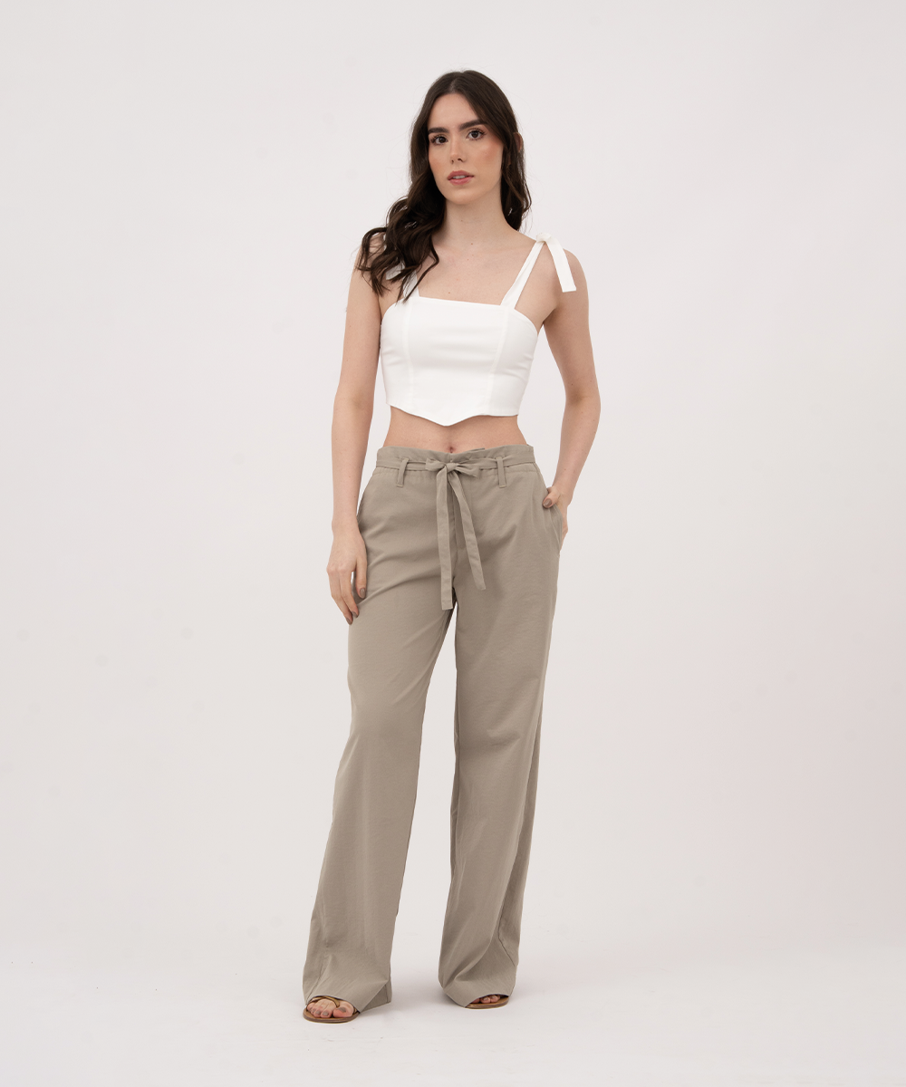 Pantalón con cinturón VERDE OLIVA