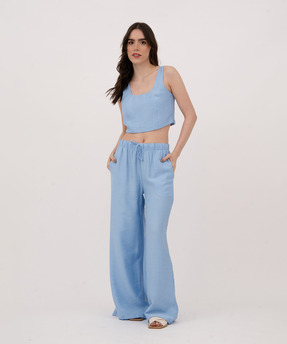 Pantalón resortado AZUL RADIANTE