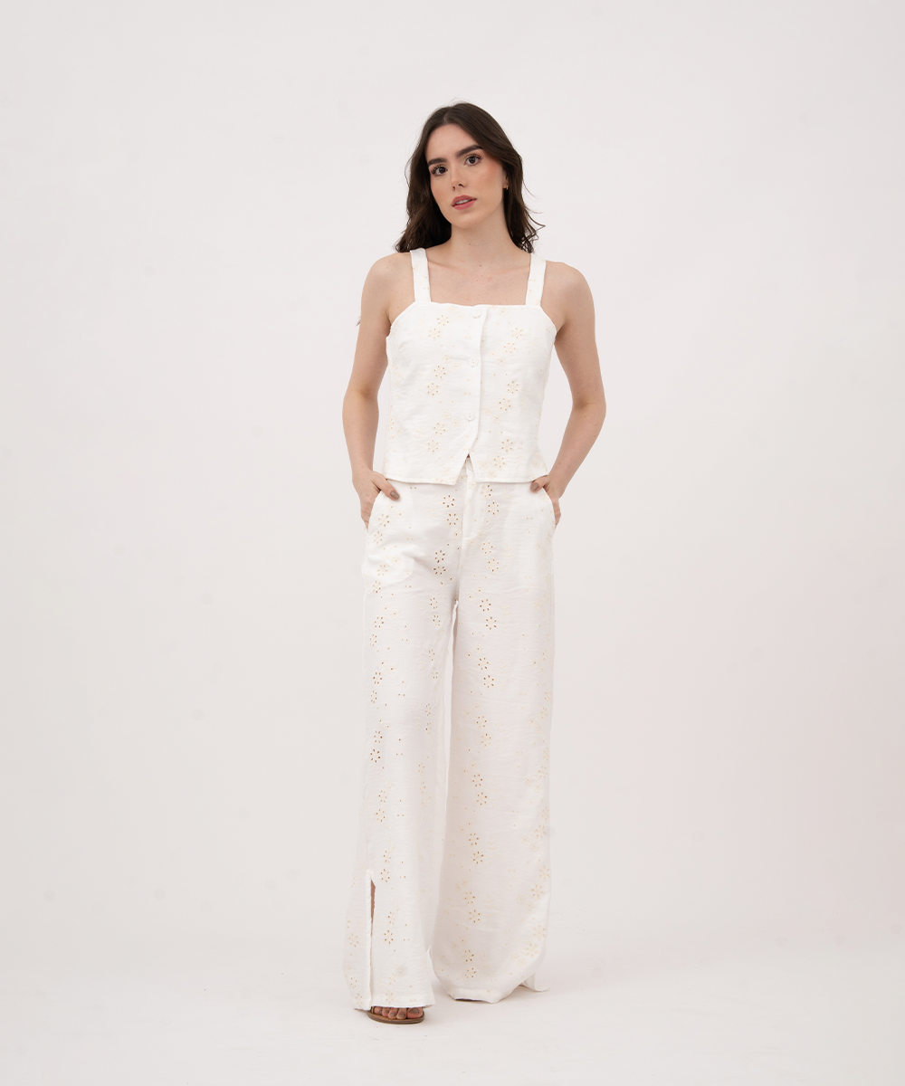 Pantalon con elastico BLANCO