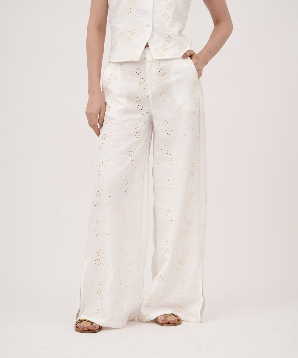 Pantalon con elastico BLANCO