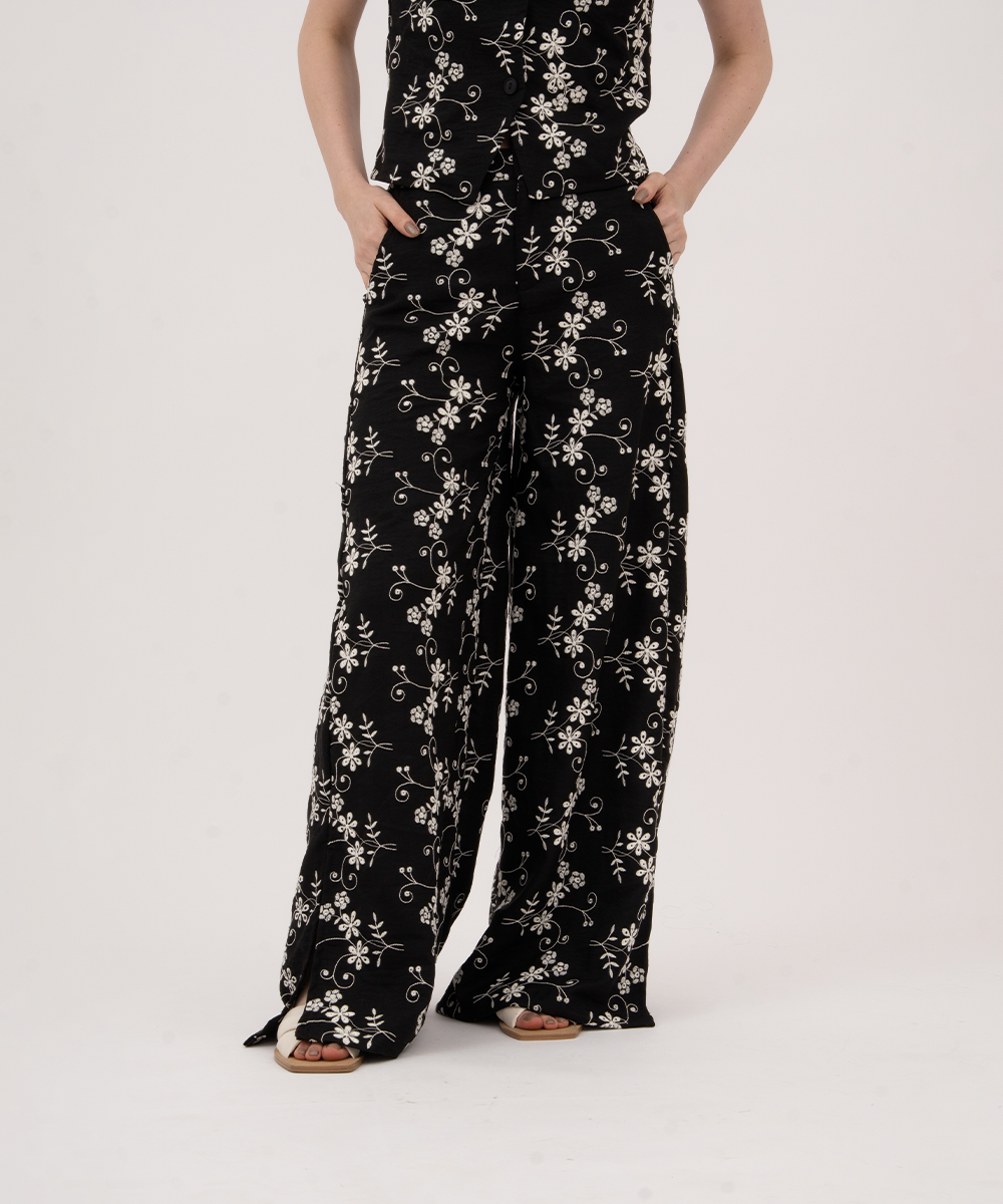 Pantalon con elastico NEGRO