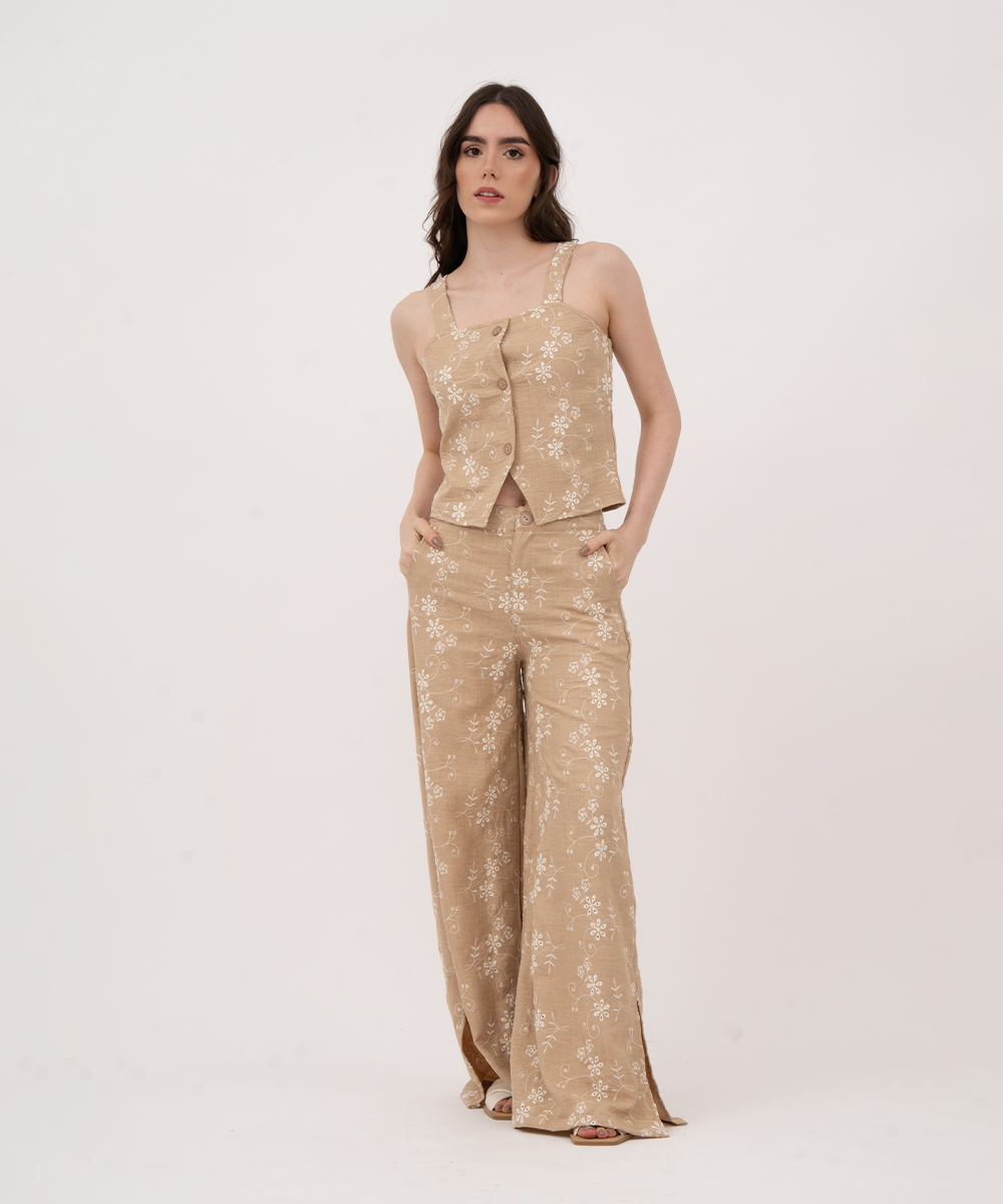 Pantalon con elastico CAMEL