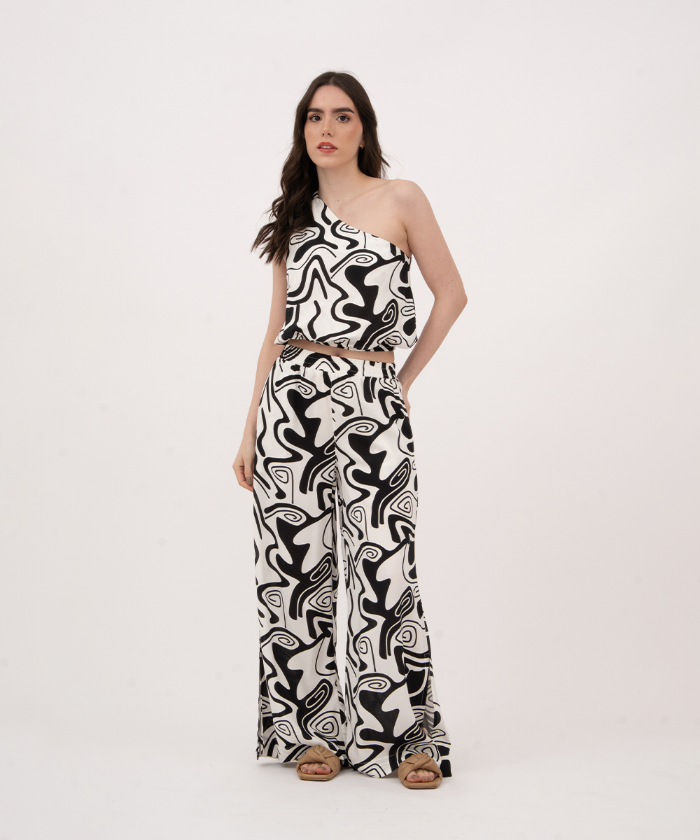 Pantalón cintura elástica NEGRO