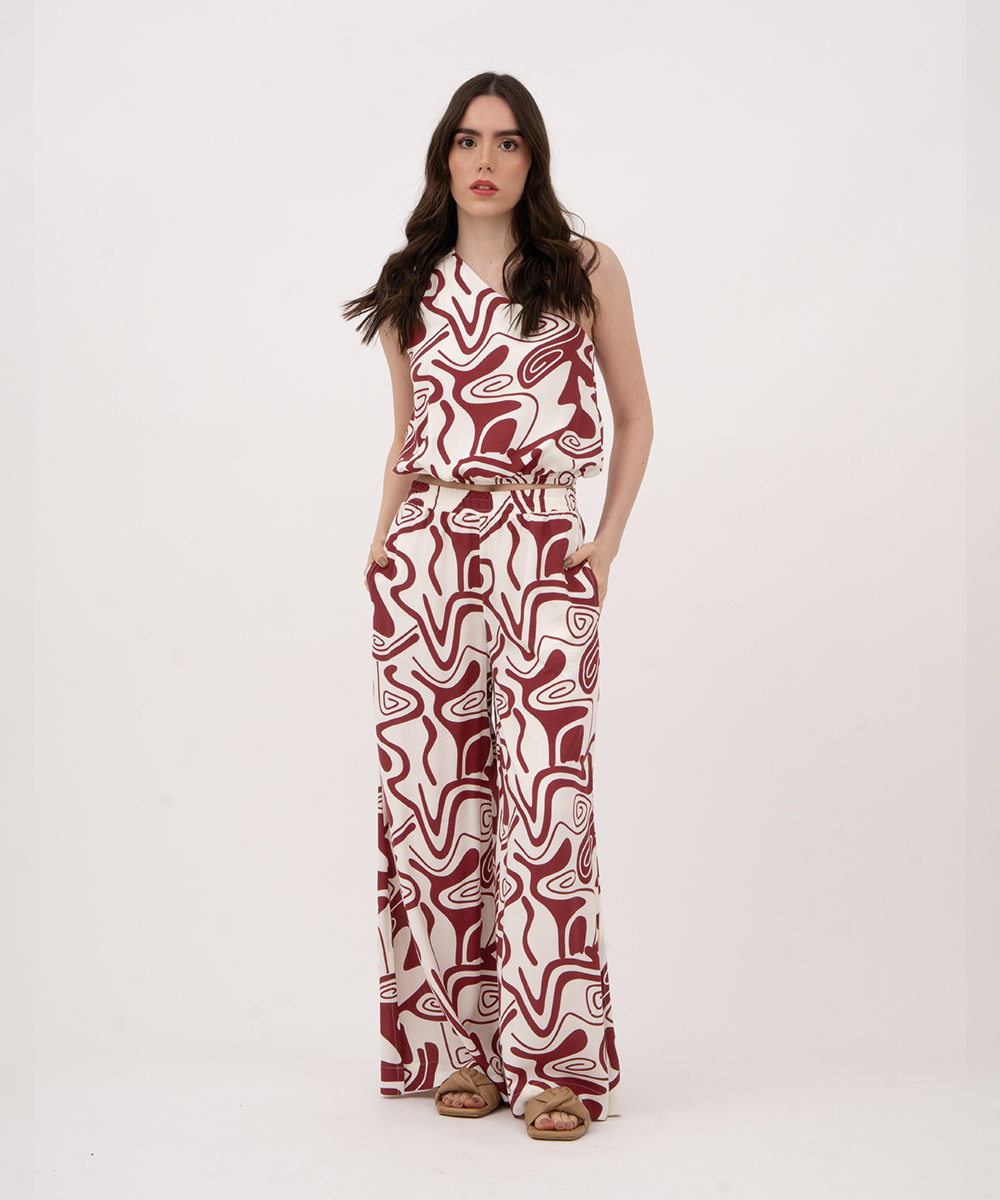 Pantalón cintura elástica ROJO