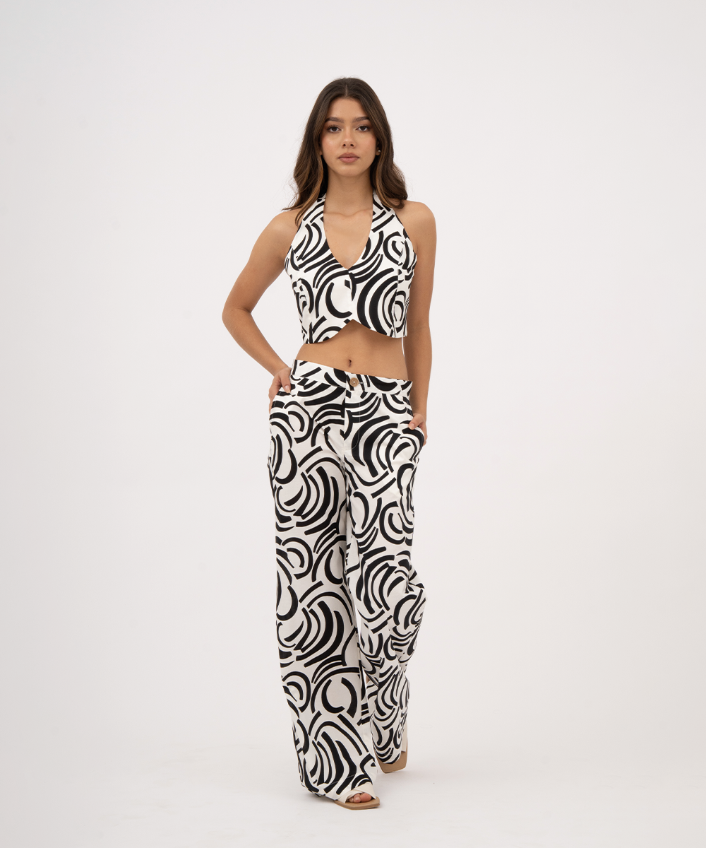 Pantalón bota recta NEGRO