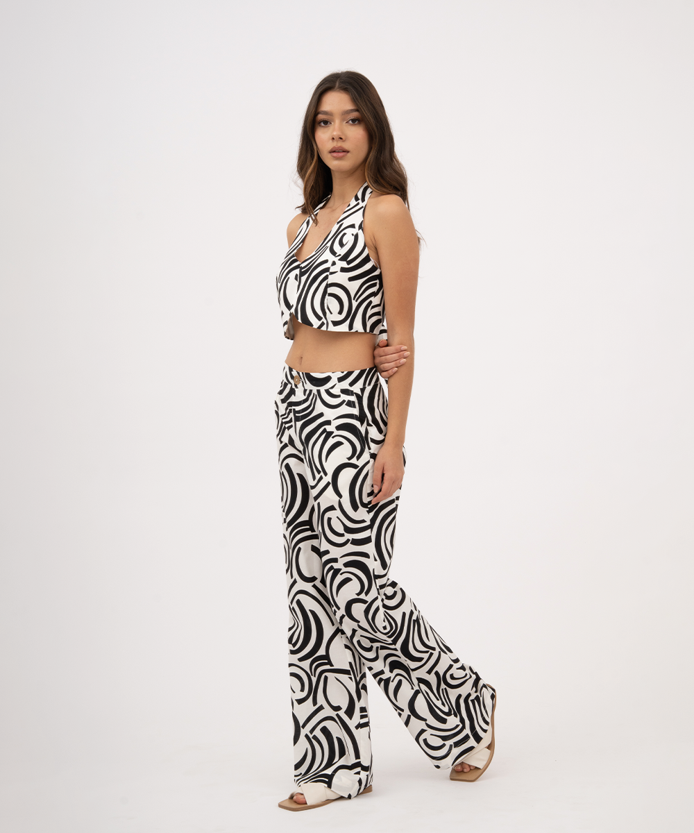 Pantalón bota recta NEGRO