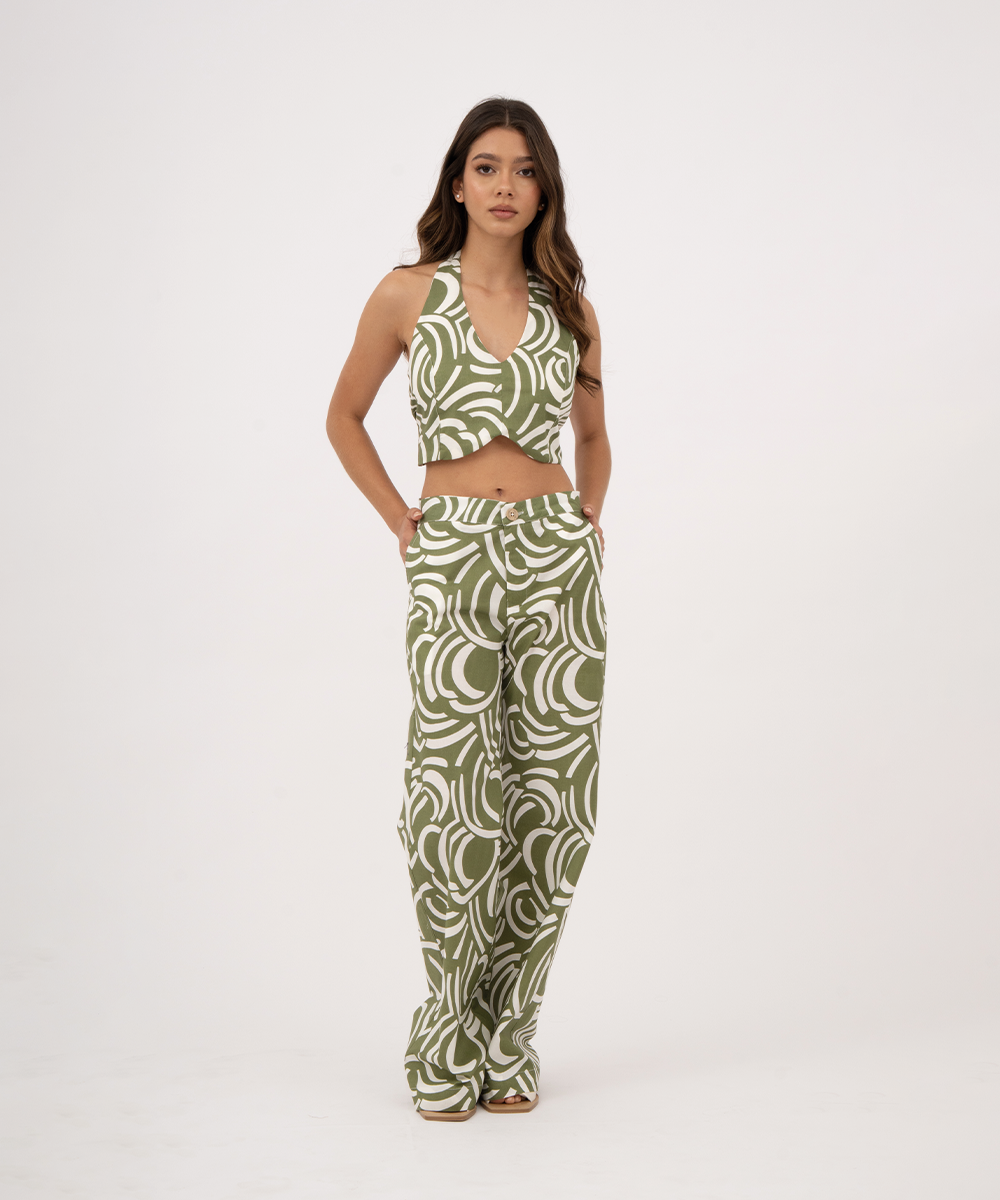 Pantalón bota recta VERDE