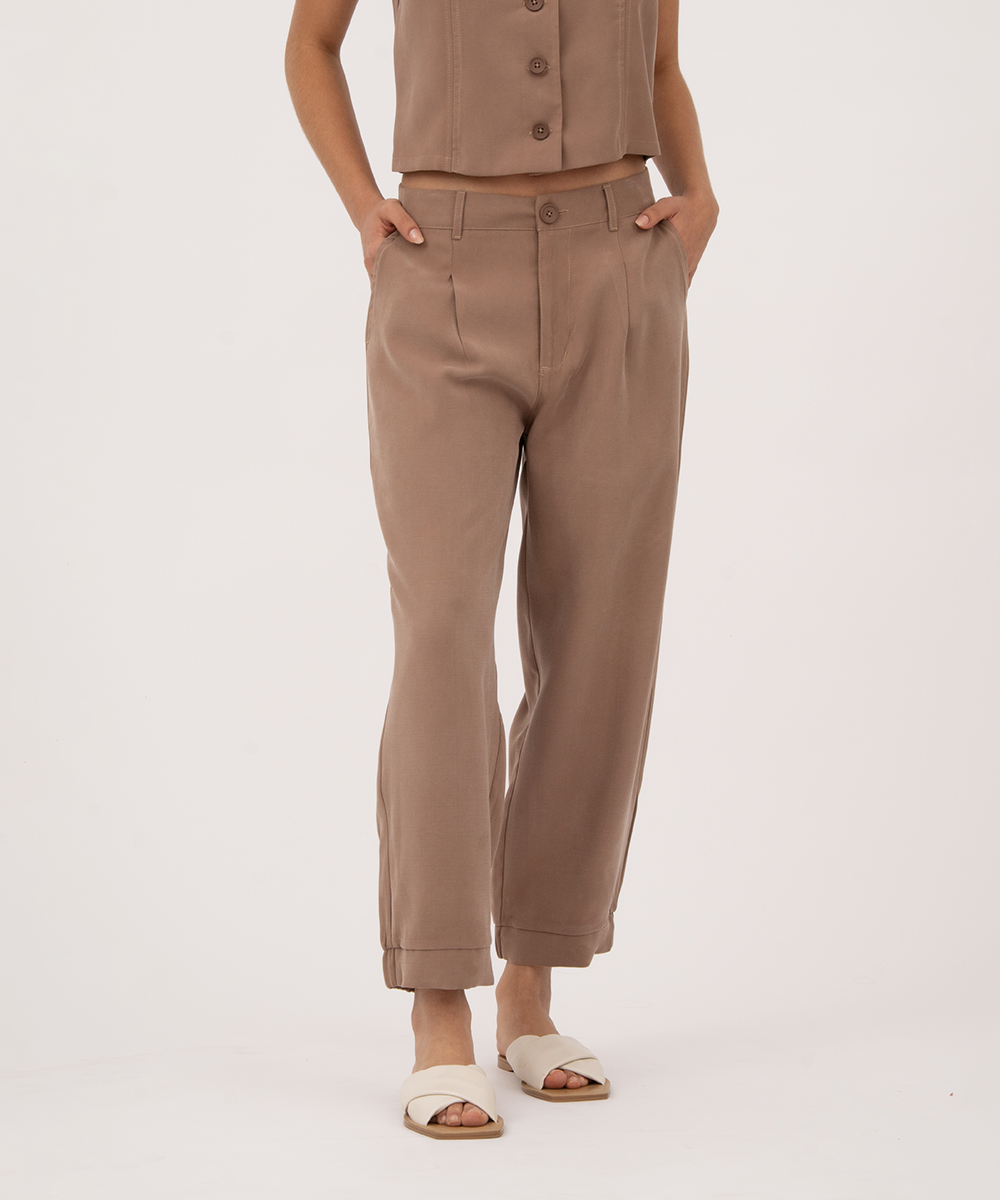 Pantalón bota con elástico CAMEL