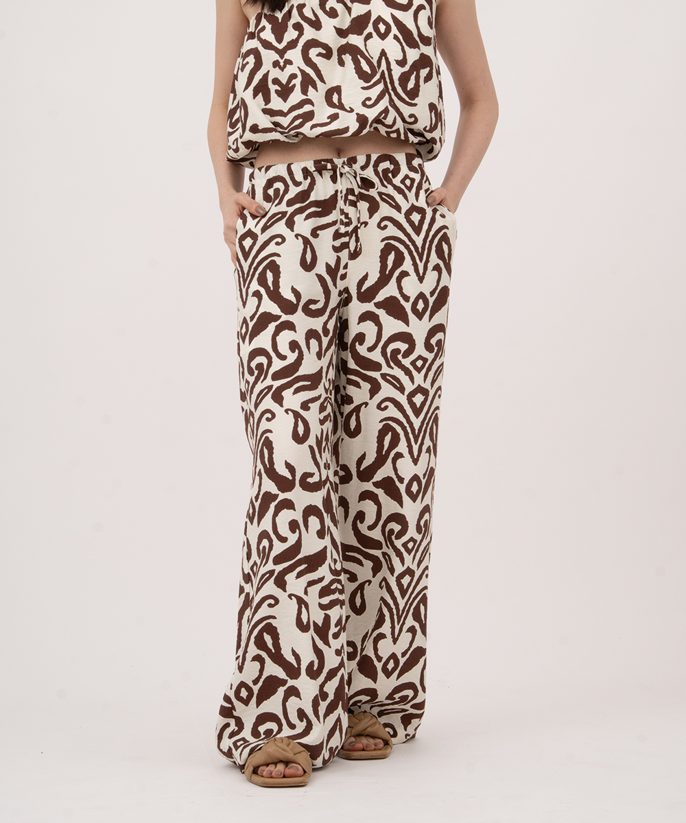 Pantalón resortado CHOCOLATE