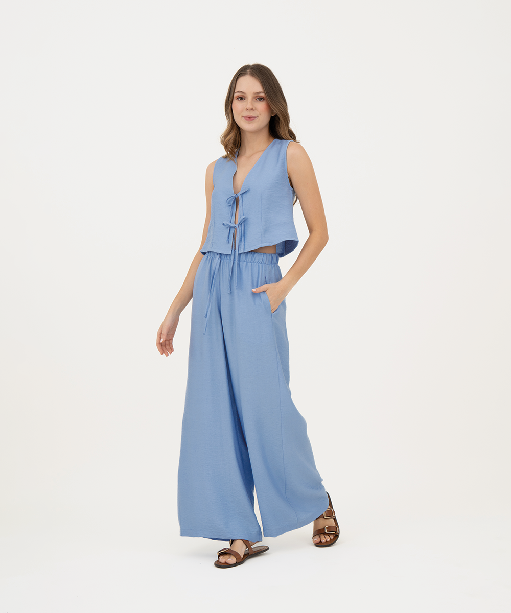 Pantalón resortado AZUL RADIANTE