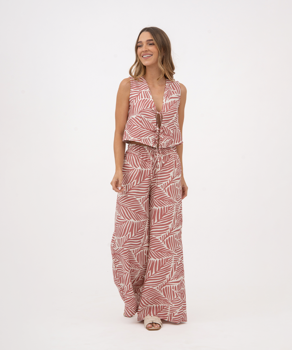 Pantalón resortado ROSADO