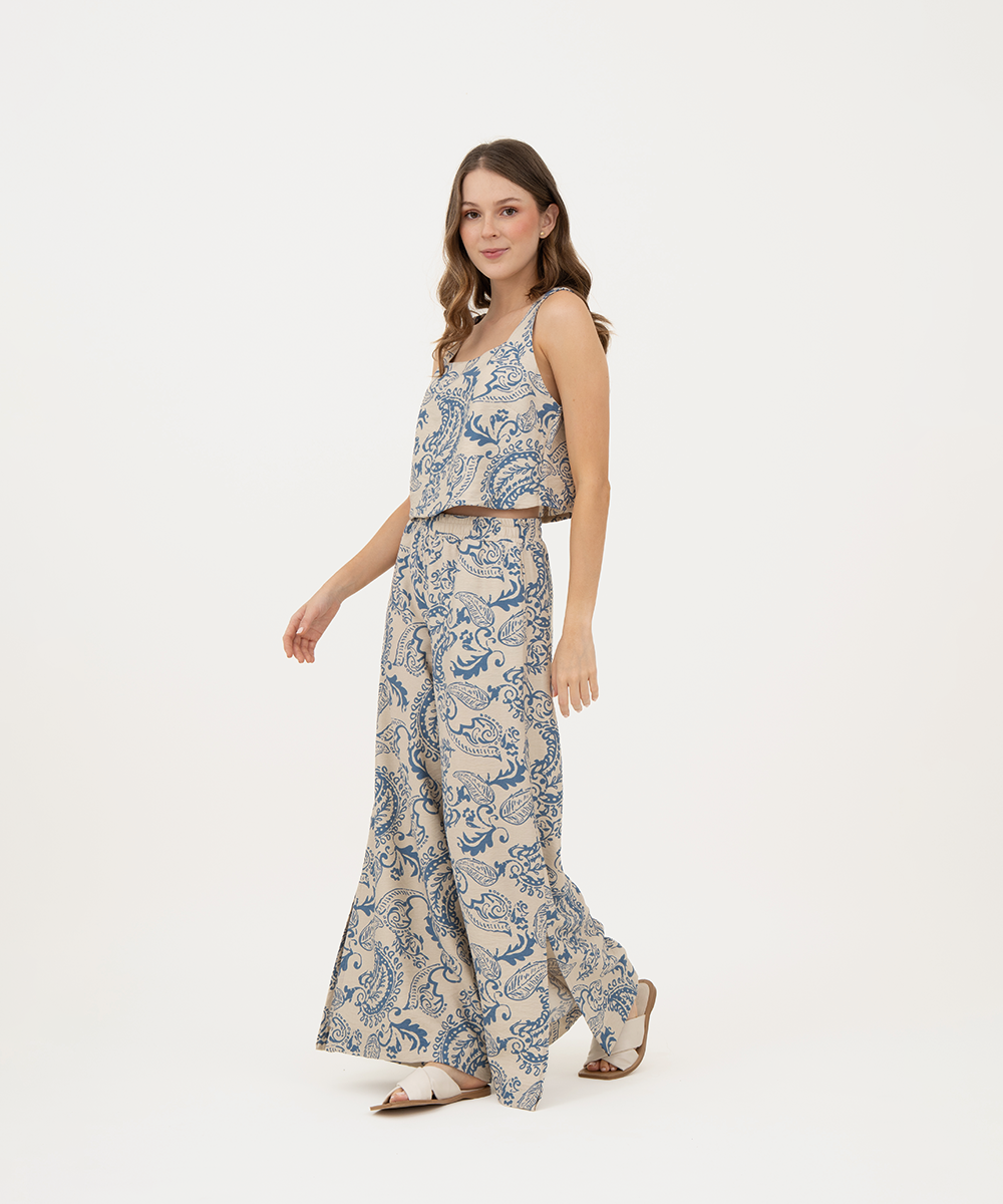 Pantalón con elástico AZUL