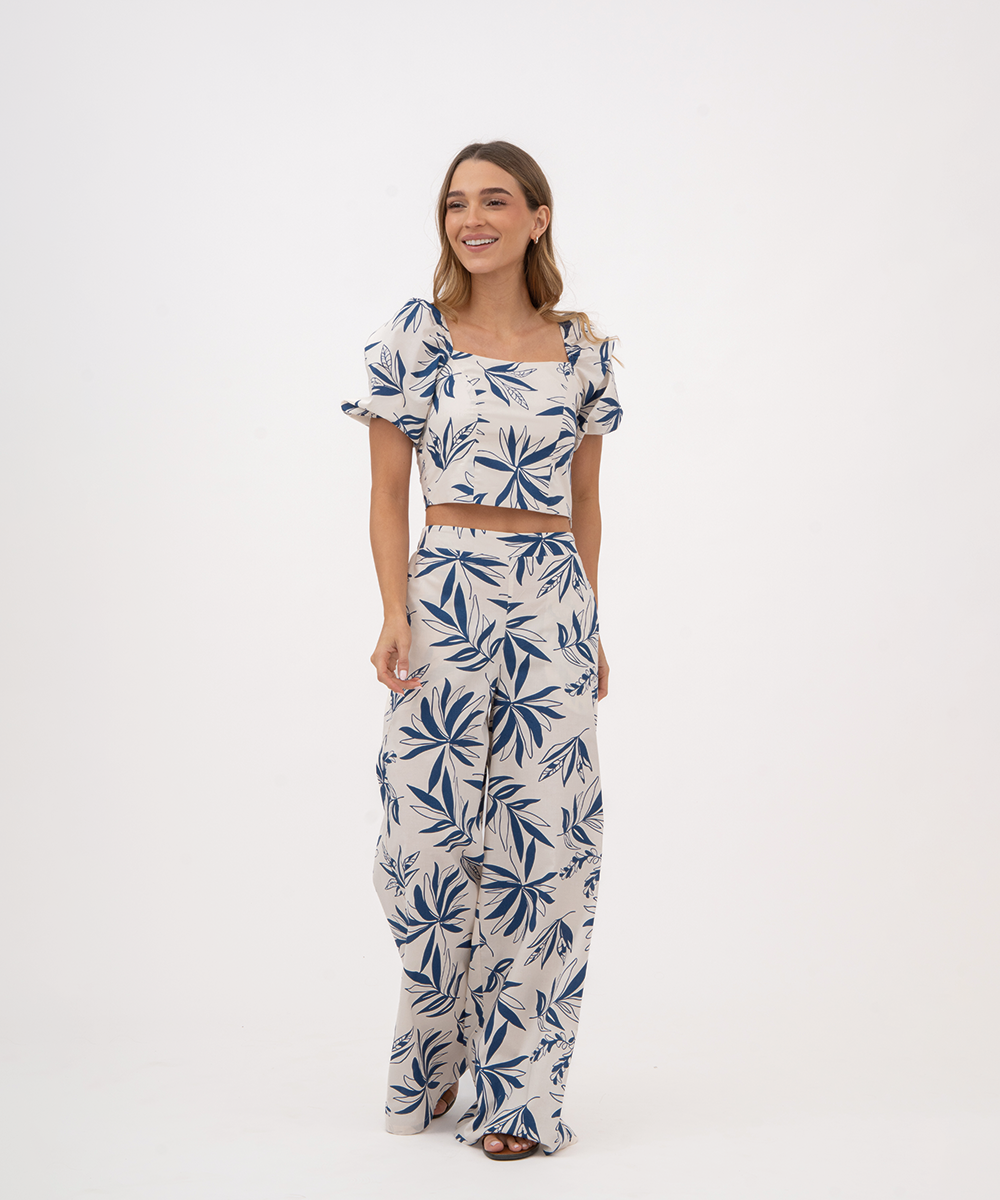 Pantalón con elástico AZUL