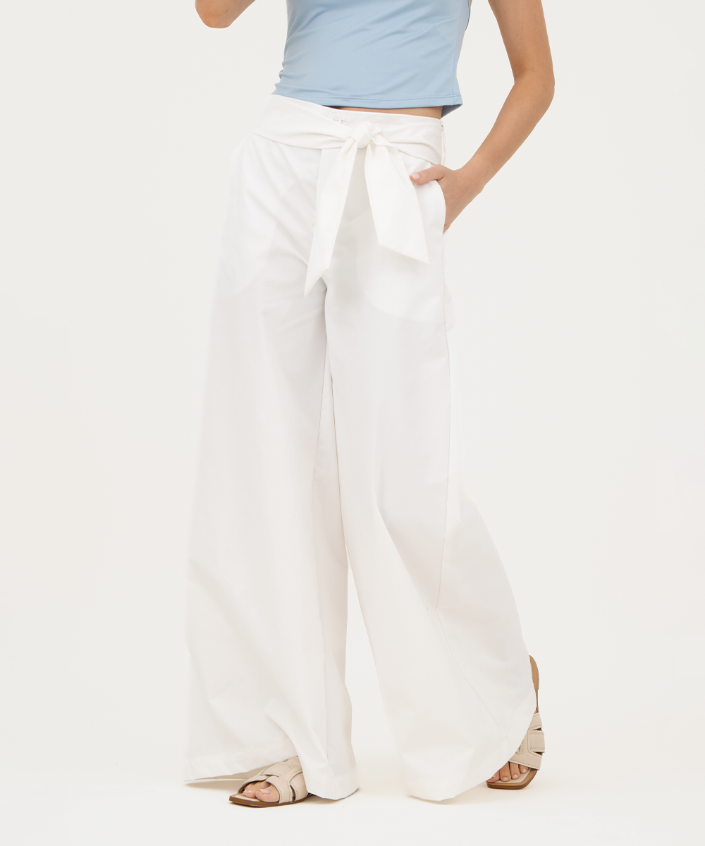 Pantalón con cinturón BLANCO
