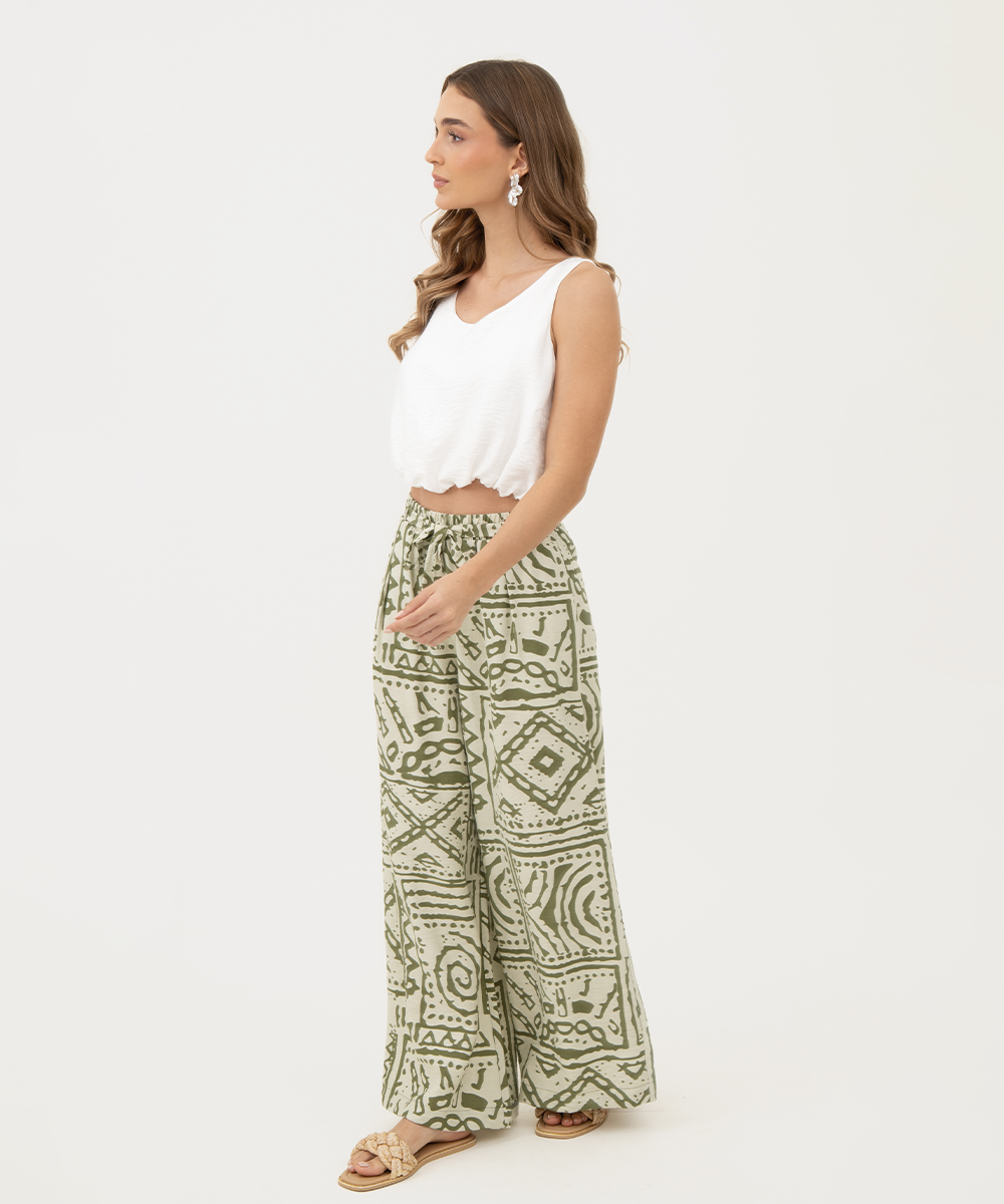 Pantalón Palazzo VERDE OLIVA