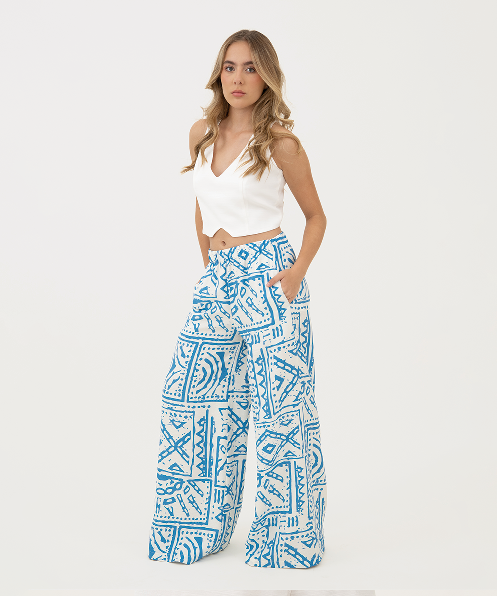 Pantalón resortado AZUL RADIANTE