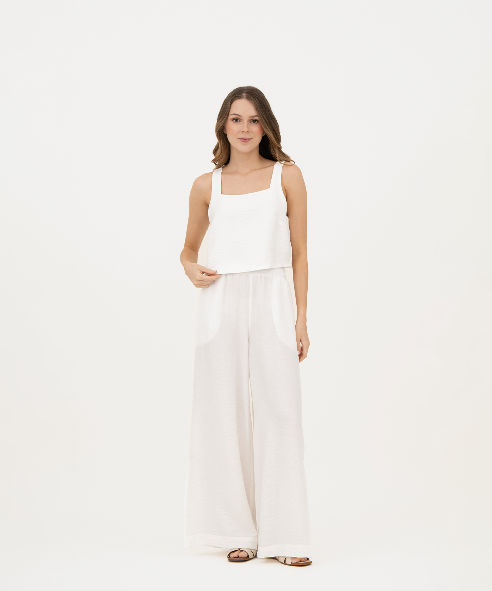 Pantalón con elástico BLANCO