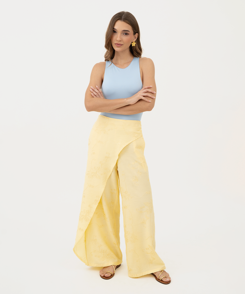 Pantalón asimétrico AMARILLO PASTEL