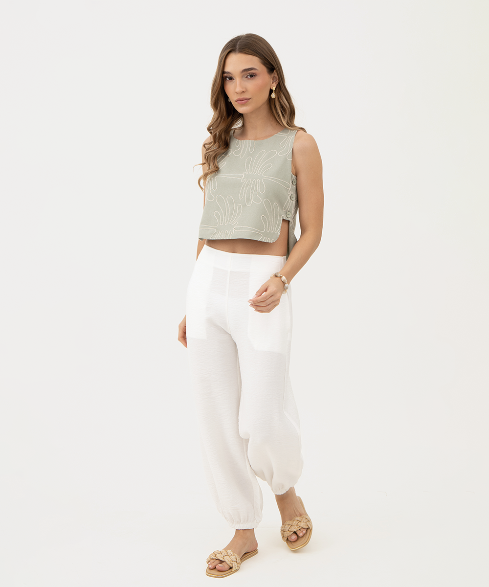 Pantalón bombacho BLANCO