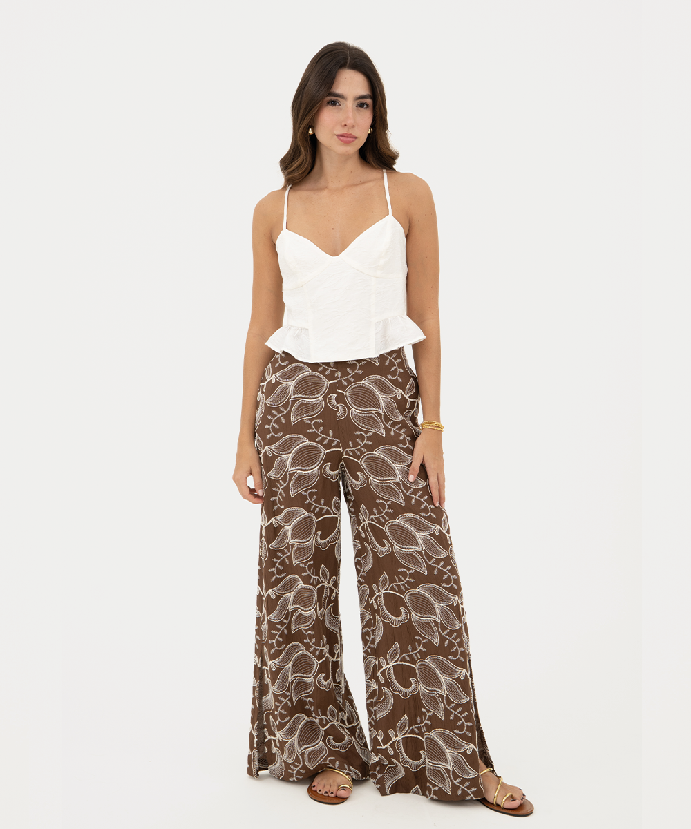 Pantalón con elástico Chocolate