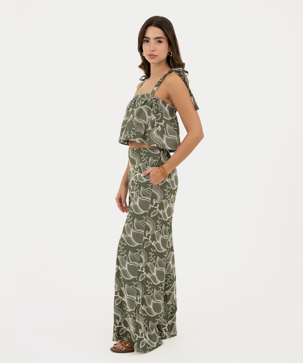 Pantalón con elástico Verde Selva (Militar)