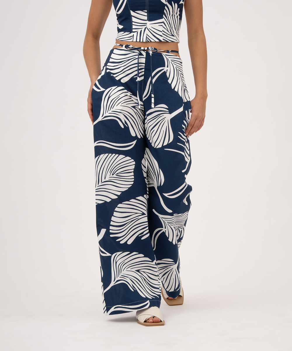 Pantalón con cinturón AZUL