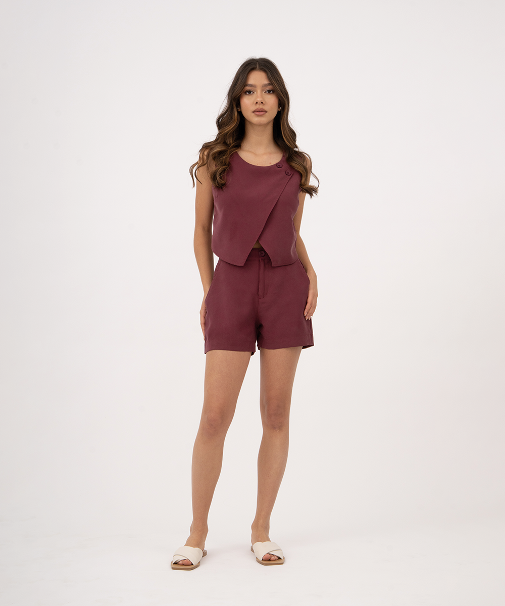 Short tiro medio con elastico VINO PROFUNDO